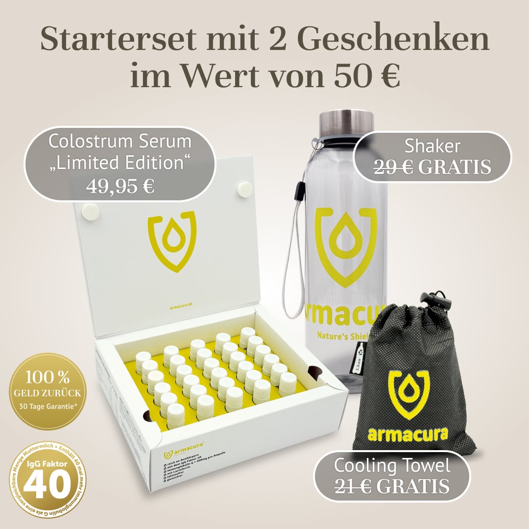 <B>Für den perfekten Einstieg! </B>armacura® Colostrum Serum 30er<B> "Starter-Set"</B>