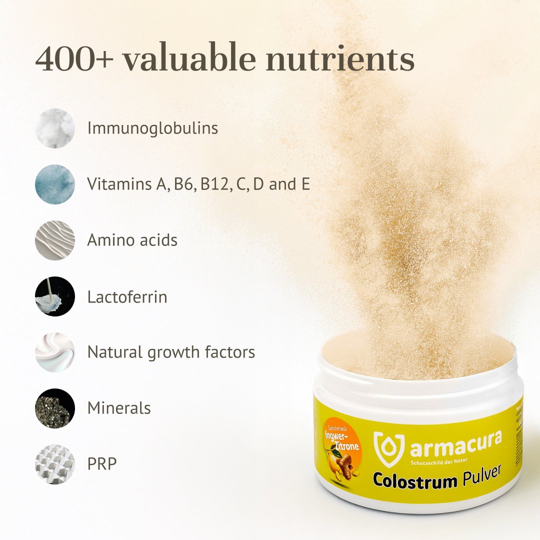 NEW: armacura® Colostrum Powder Ginger Lemon Ingredients