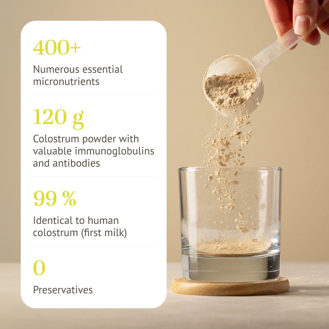 armacura® Colostrum Powder Ginger Lemon with Key Numbers